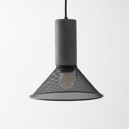 Beton Hanglamp Industrieel Cilinder Metaal Zwart Grijs E27