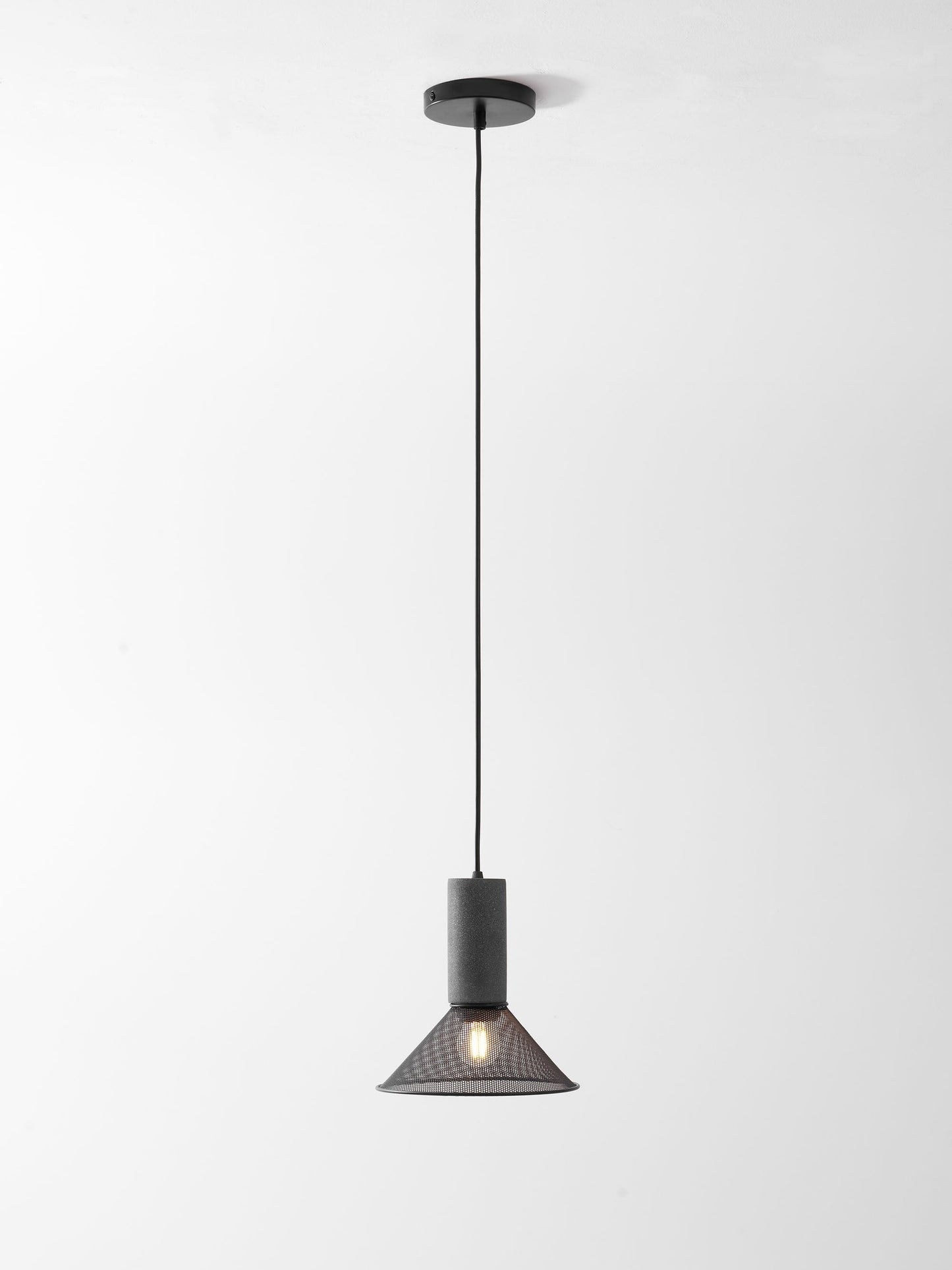 Beton Hanglamp Industrieel Cilinder Metaal Zwart Grijs E27