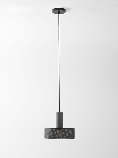 Beton Hanglamp Industrieel Cilinder Metaal Zwart Grijs E27