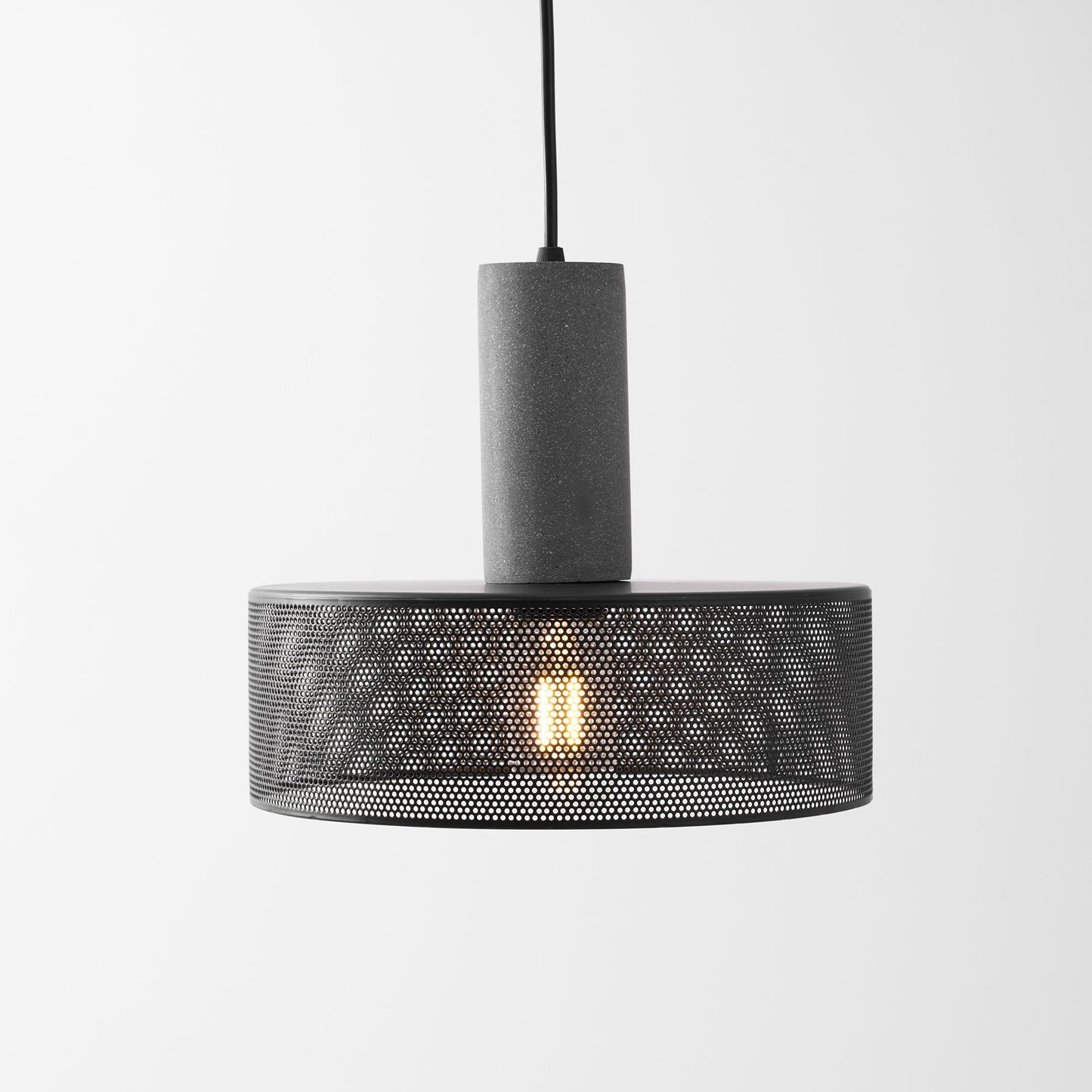 Beton Hanglamp Industrieel Cilinder Metaal Zwart Grijs E27