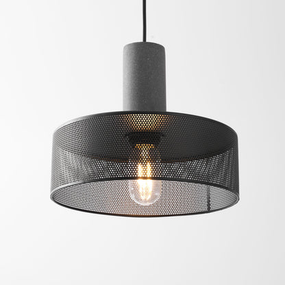 Beton Hanglamp Industrieel Cilinder Metaal Zwart Grijs E27