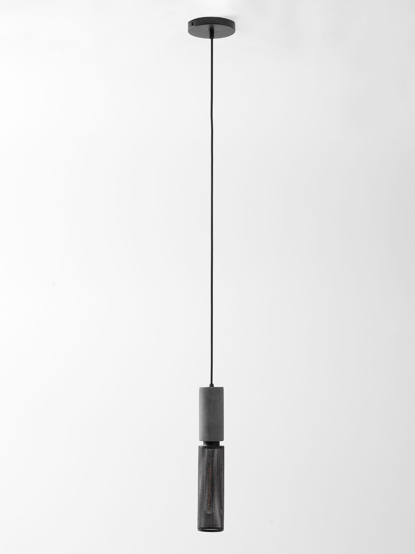 Beton Hanglamp Industrieel Cilinder Metaal Zwart Grijs E27