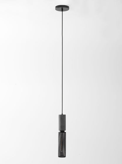 Beton Hanglamp Industrieel Cilinder Metaal Zwart Grijs E27
