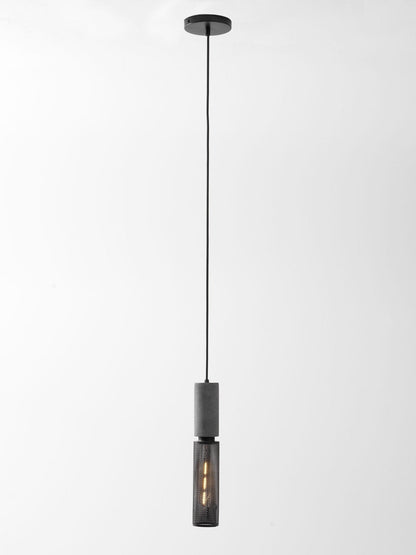 Industriële Hanglamp met Cement & Zwart Mesh — 6 Vormen