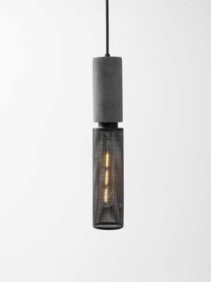 Beton Hanglamp Industrieel Cilinder Metaal Zwart Grijs E27