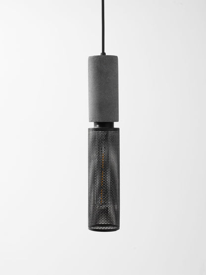 Beton Hanglamp Industrieel Cilinder Metaal Zwart Grijs E27