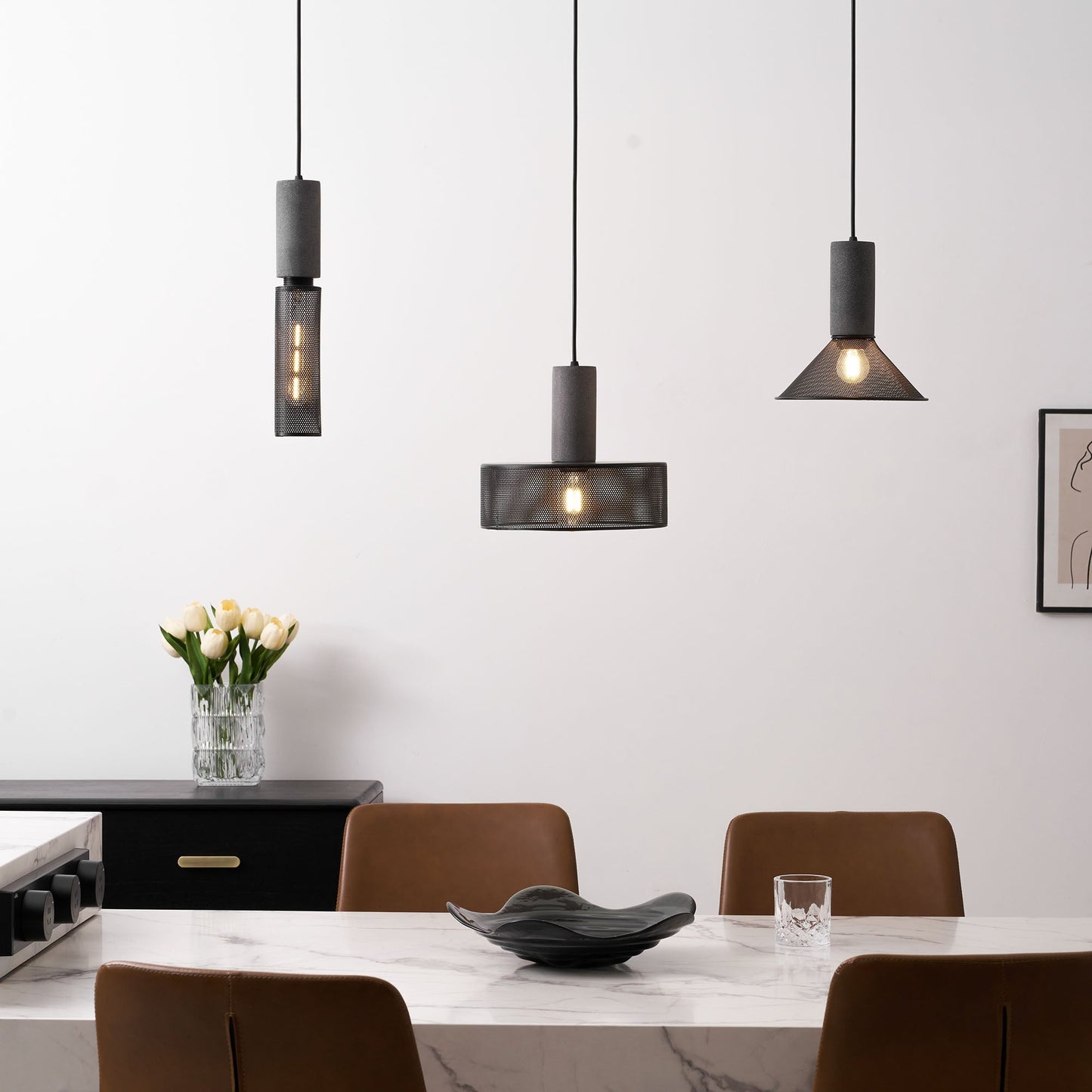 Beton Hanglamp Industrieel Cilinder Metaal Zwart Grijs E27
