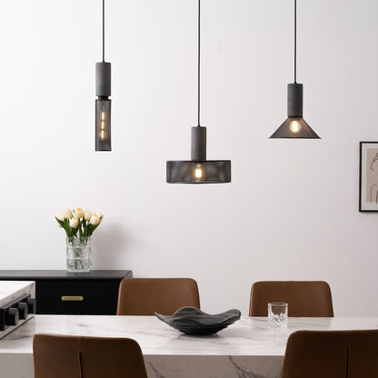 Beton Hanglamp Industrieel Cilinder Metaal Zwart Grijs E27