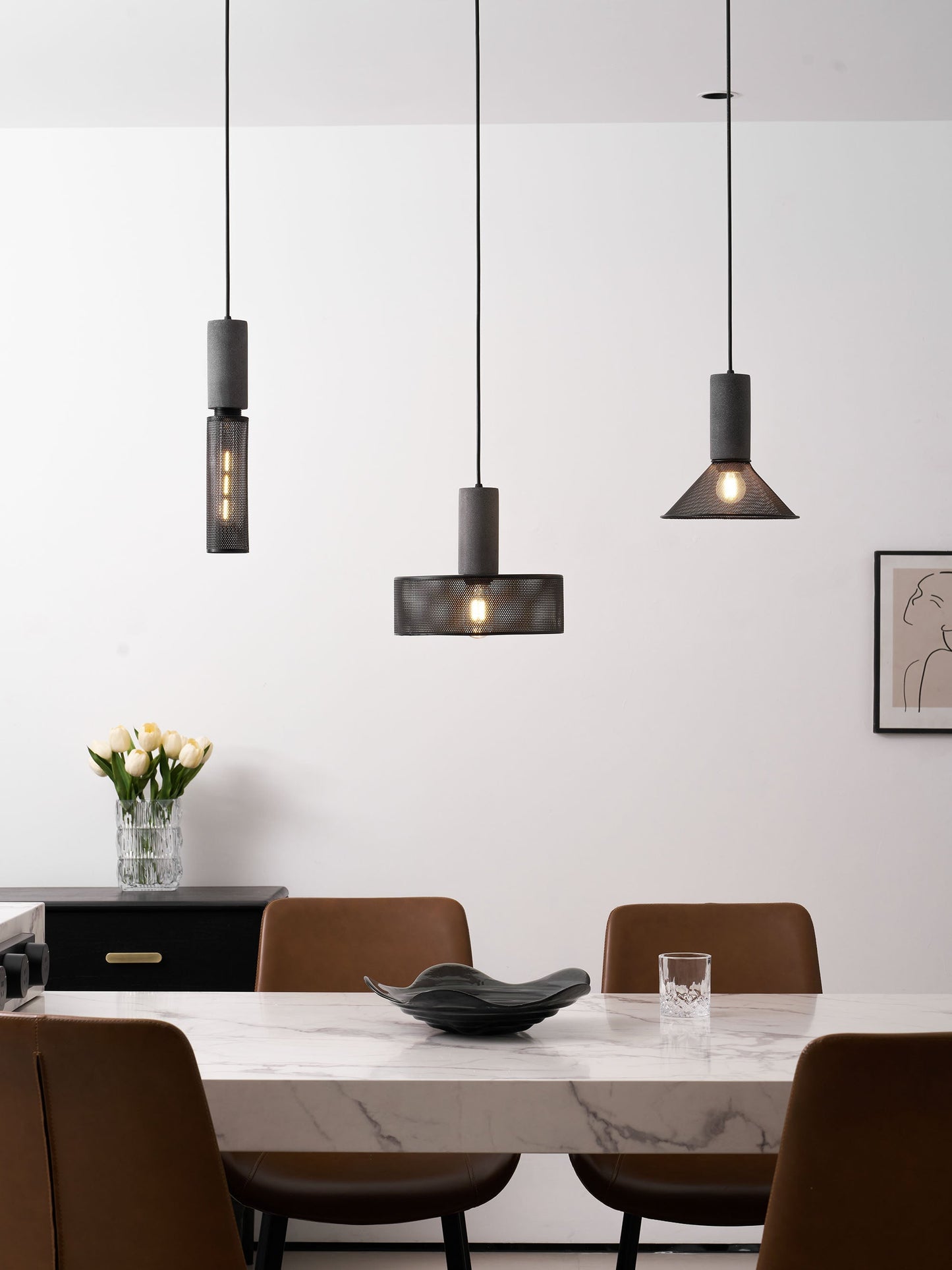 Beton Hanglamp Industrieel Cilinder Metaal Zwart Grijs E27