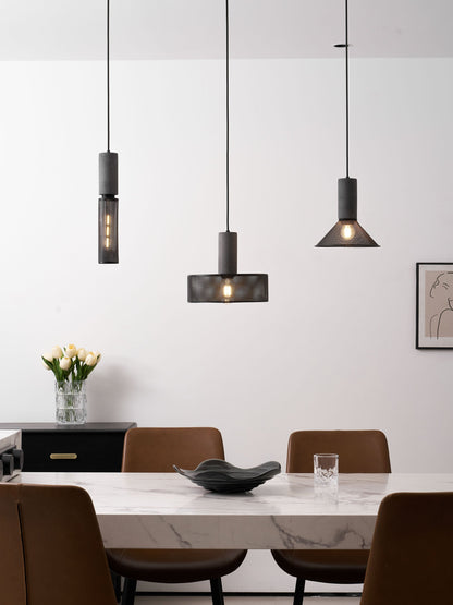 Beton Hanglamp Industrieel Cilinder Metaal Zwart Grijs E27