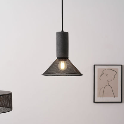 Beton Hanglamp Industrieel Cilinder Metaal Zwart Grijs E27
