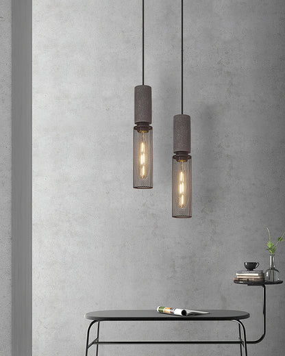 Industriële Hanglamp met Cement & Zwart Mesh — 6 Vormen