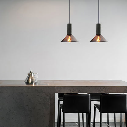 Industriële Hanglamp met Cement & Zwart Mesh — 6 Vormen
