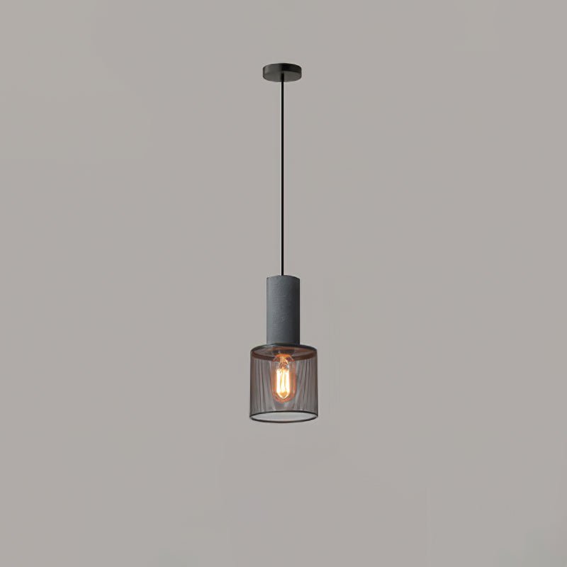 Industriële Hanglamp met Cement & Zwart Mesh — 6 Vormen
