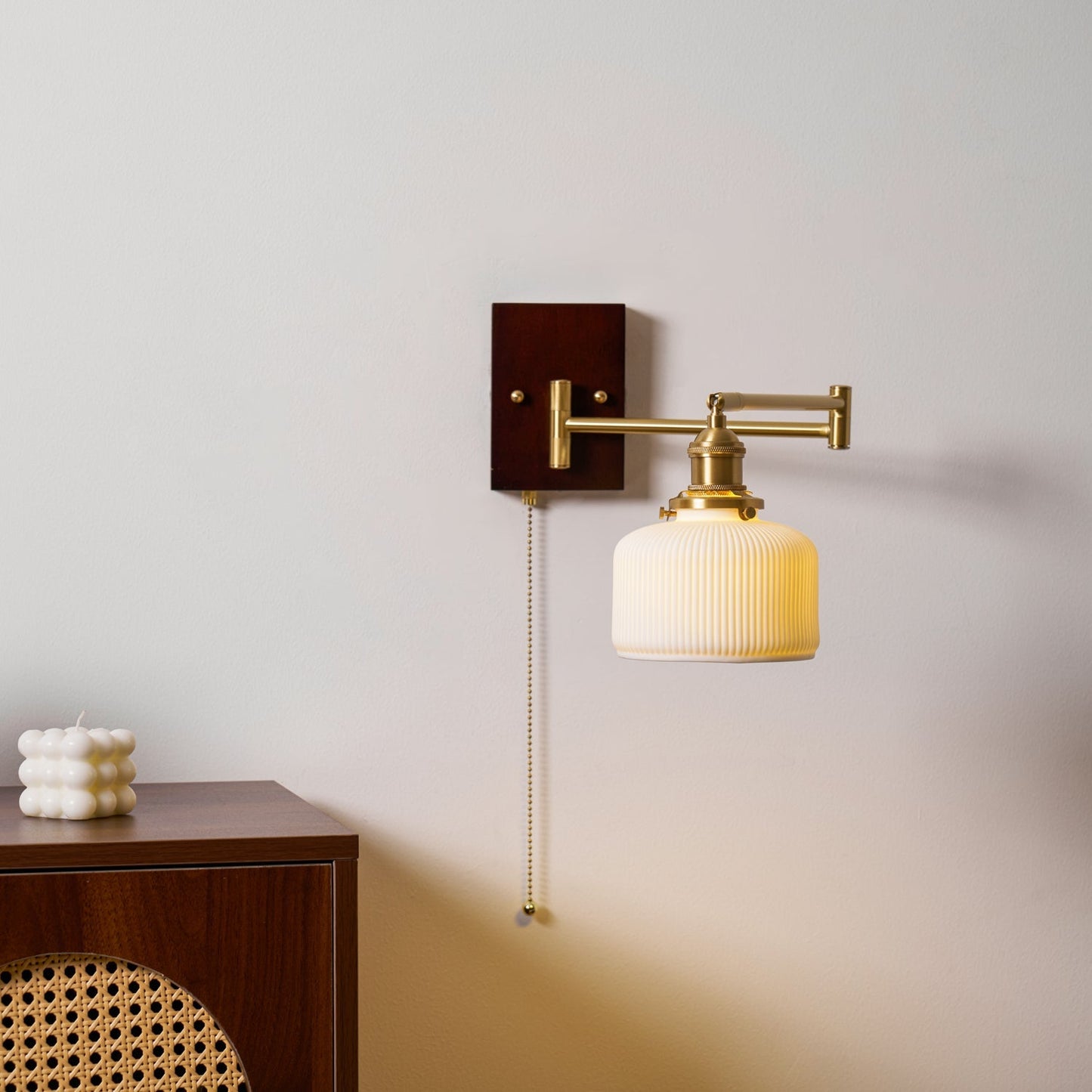 Keramische Wandlamp Geometrisch Design – 5 Modellen Messing & Walnoot