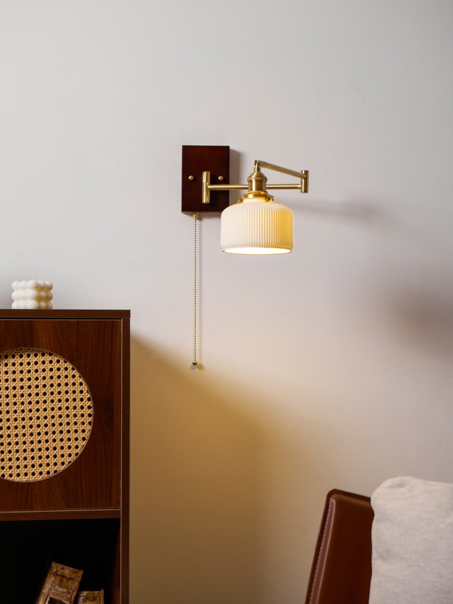Keramische Wandlamp Geometrisch Design – 5 Modellen Messing & Walnoot