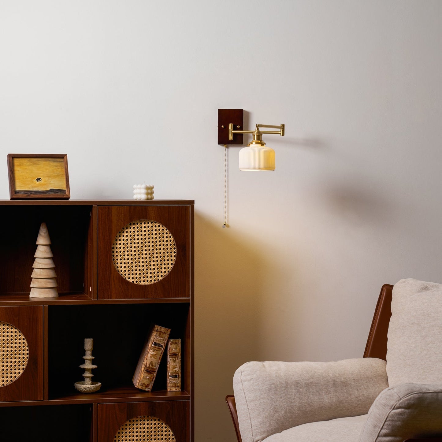 Keramische Wandlamp Geometrisch Design – 5 Modellen Messing & Walnoot