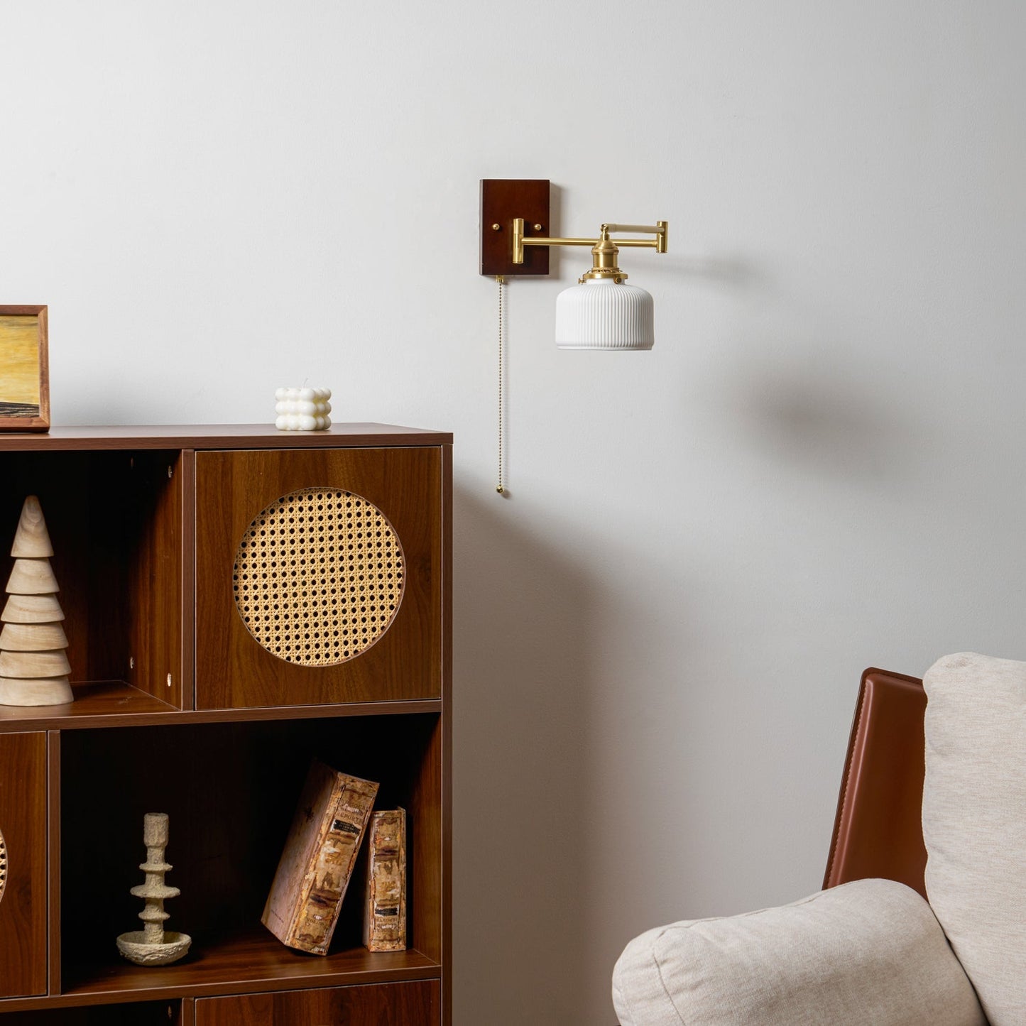 Keramische Wandlamp Geometrisch Design – 5 Modellen Messing & Walnoot