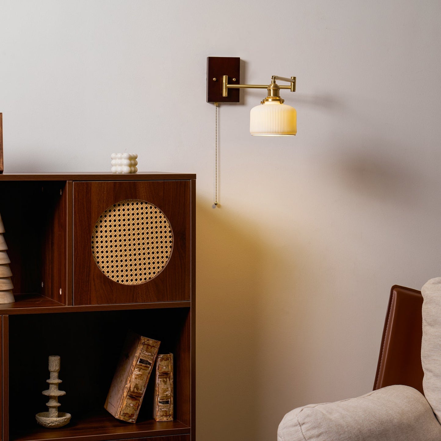 Keramische Wandlamp Geometrisch Design – 5 Modellen Messing & Walnoot