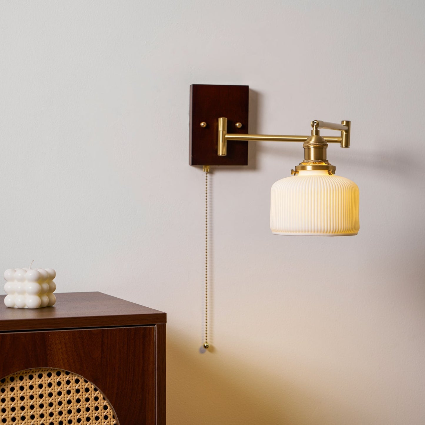 Keramische Wandlamp Geometrisch Design – 5 Modellen Messing & Walnoot