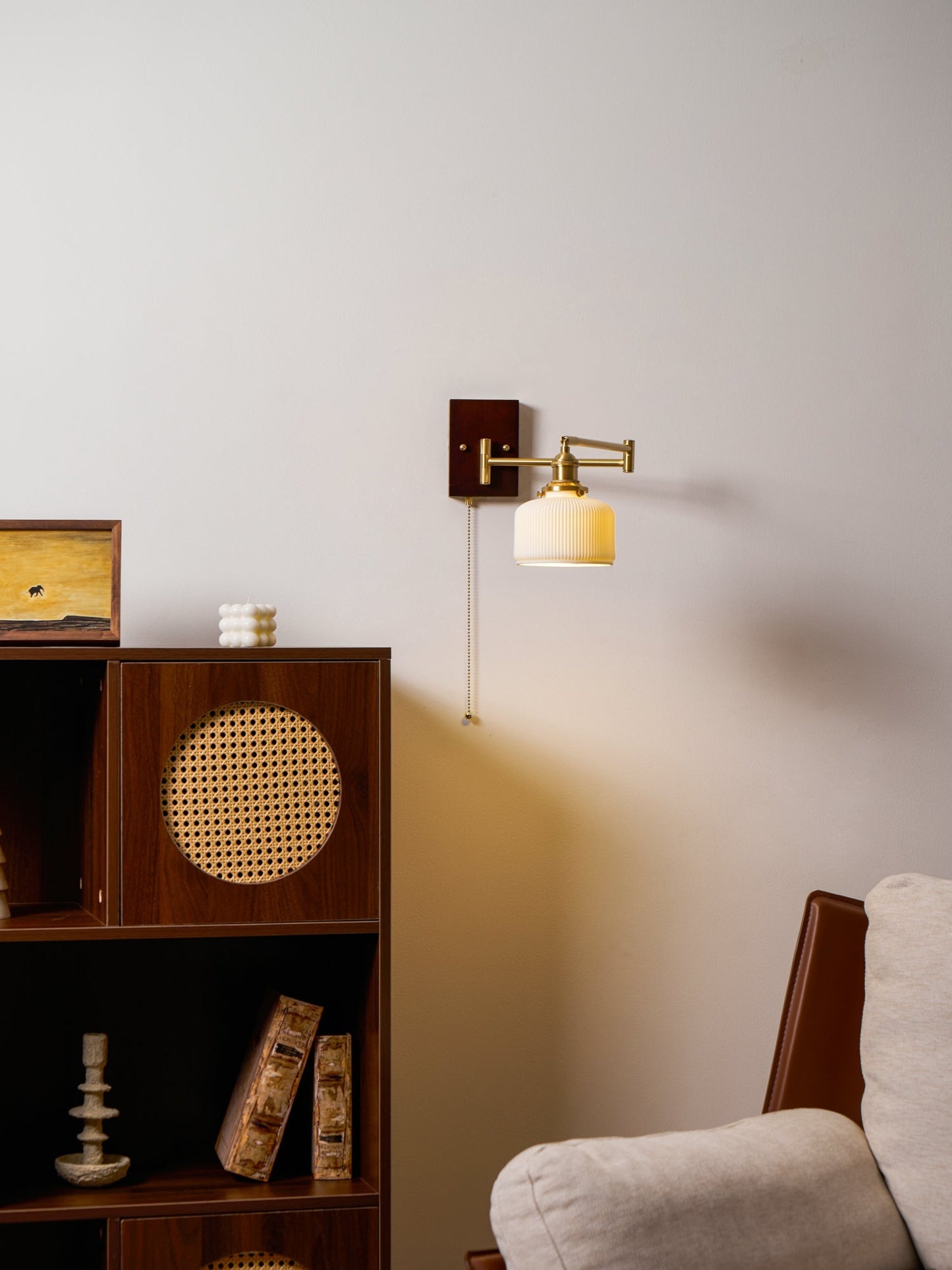 Keramische Wandlamp Geometrisch Design – 5 Modellen Messing & Walnoot