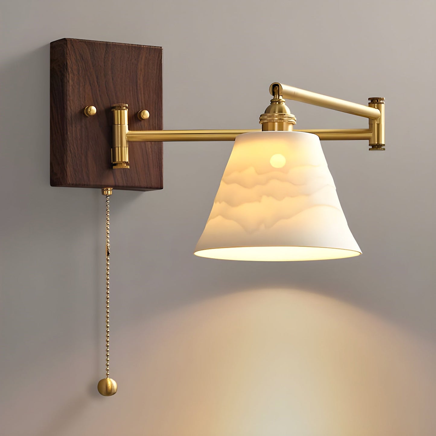 Keramische Wandlamp Geometrisch Design – 5 Modellen Messing & Walnoot