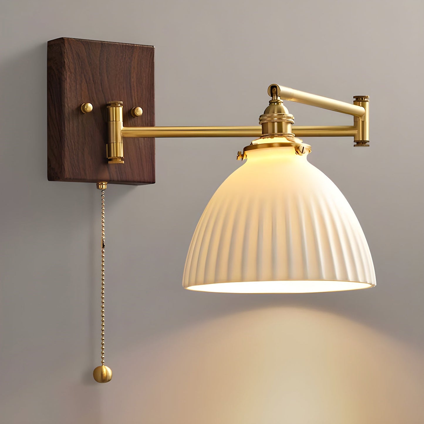 Keramische Wandlamp Geometrisch Design – 5 Modellen Messing & Walnoot