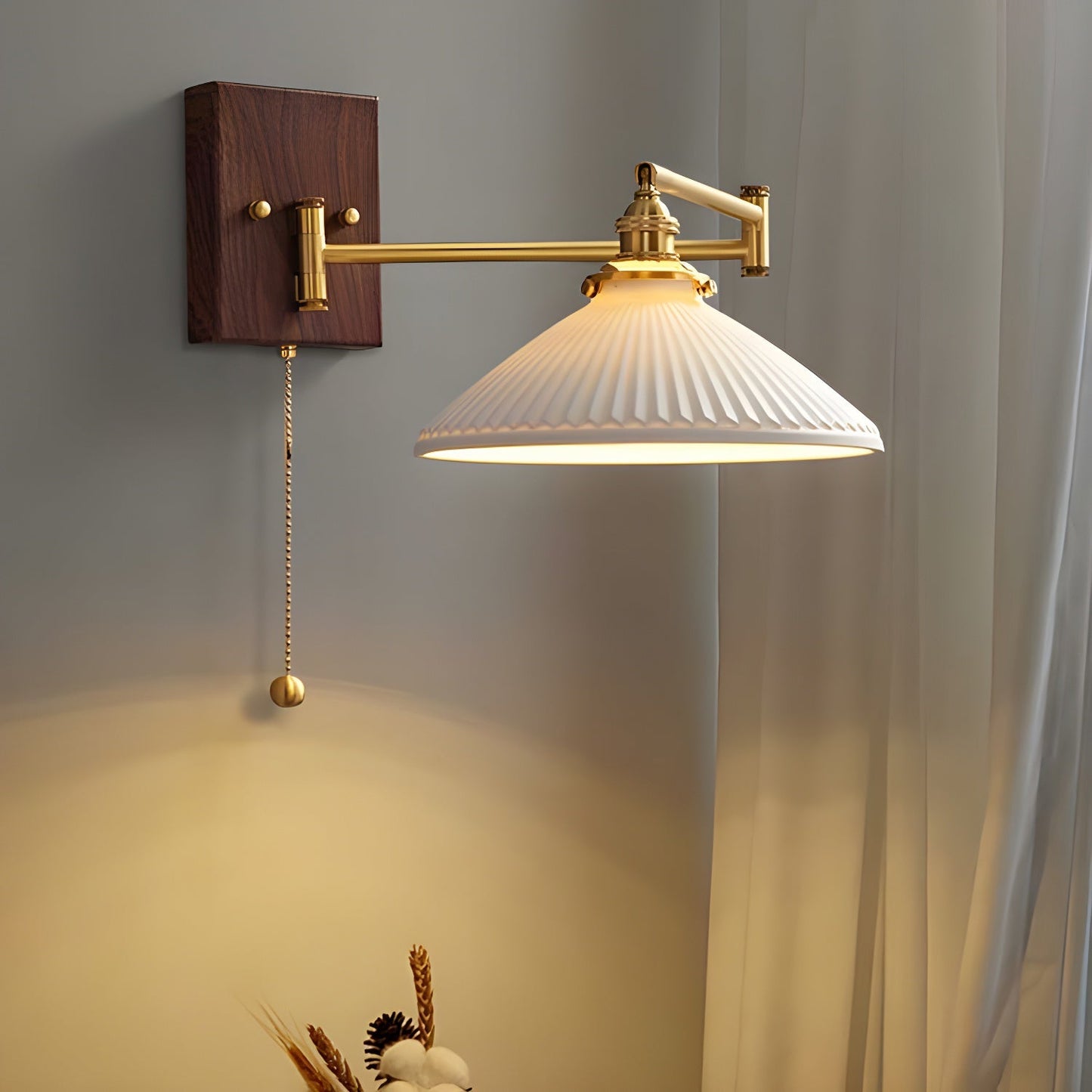 Keramische Wandlamp Geometrisch Design – 5 Modellen Messing & Walnoot