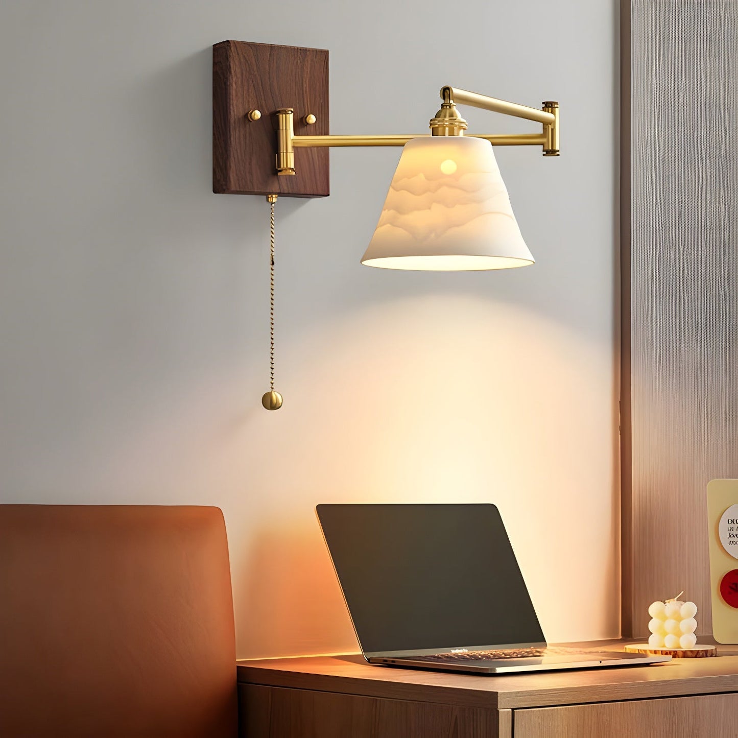 Keramische Wandlamp Geometrisch Design – 5 Modellen Messing & Walnoot