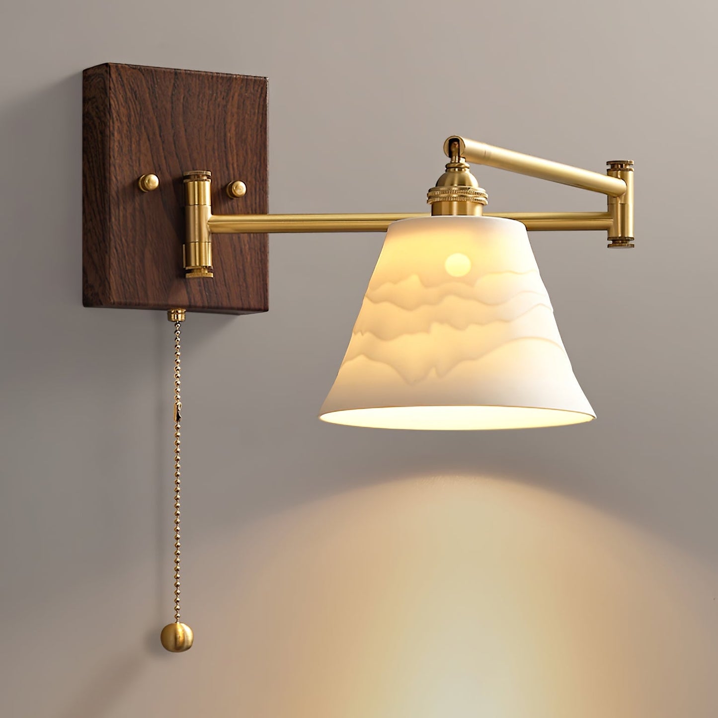 Keramische Wandlamp Geometrisch Design – 5 Modellen Messing & Walnoot