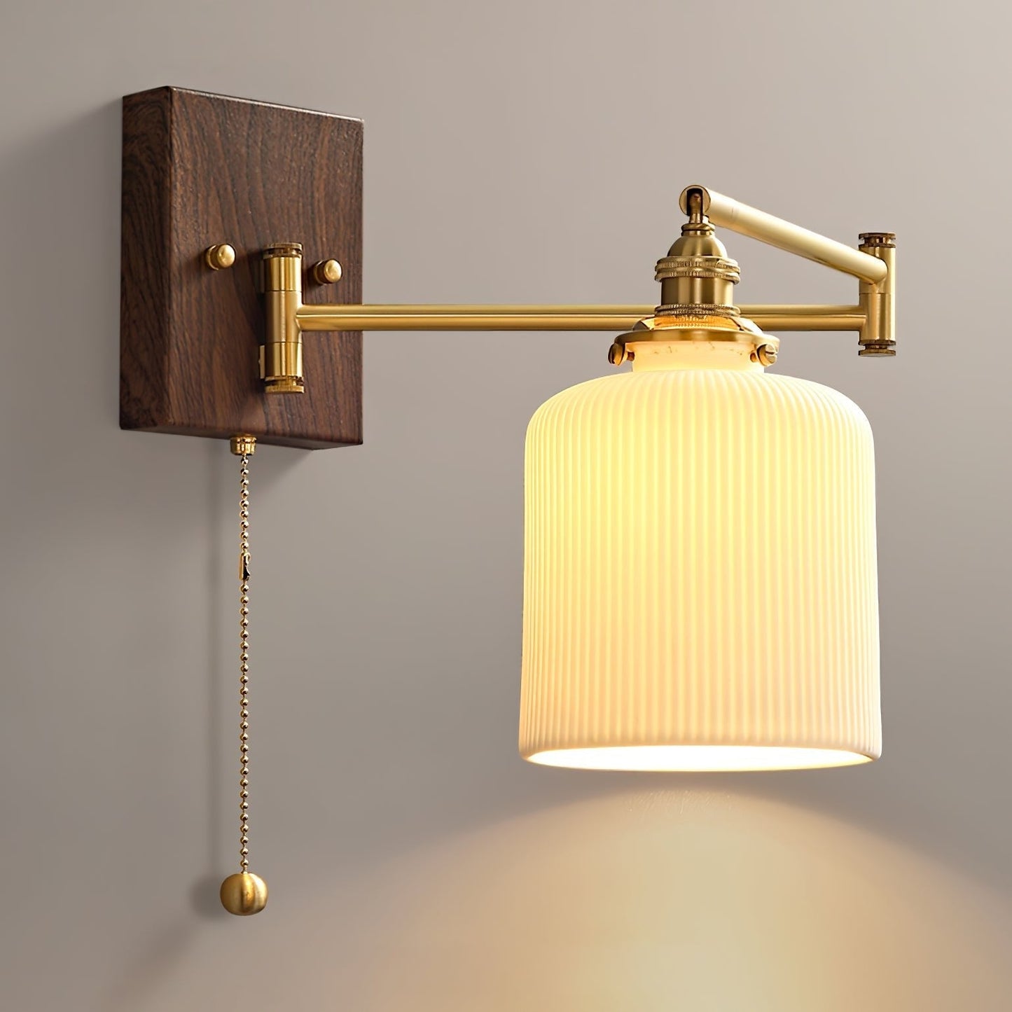 Keramische Wandlamp Geometrisch Design – 5 Modellen Messing & Walnoot