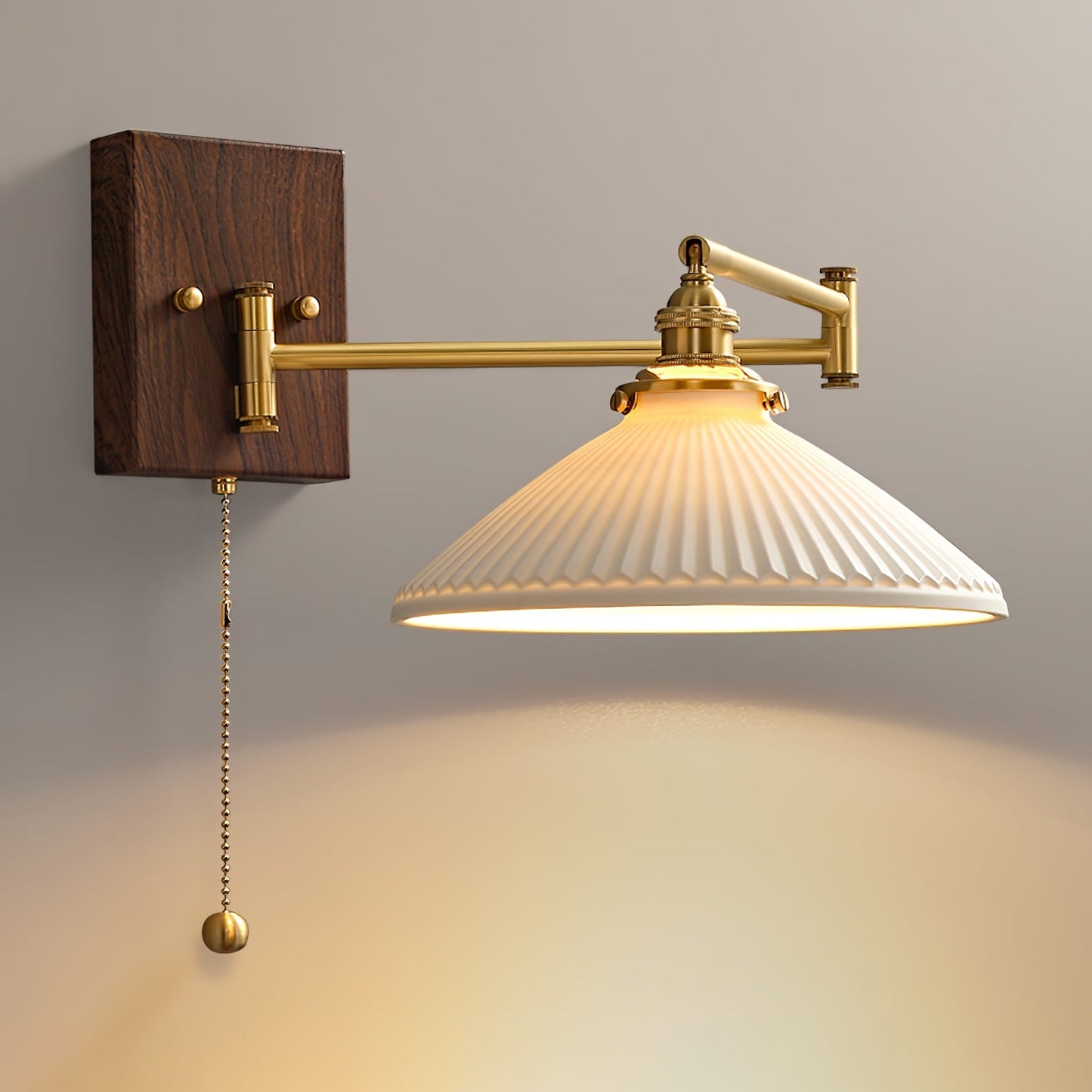 Keramische Wandlamp Geometrisch Design – 5 Modellen Messing & Walnoot