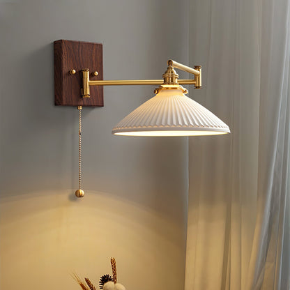 Keramische Wandlamp Geometrisch Design – 5 Modellen Messing & Walnoot