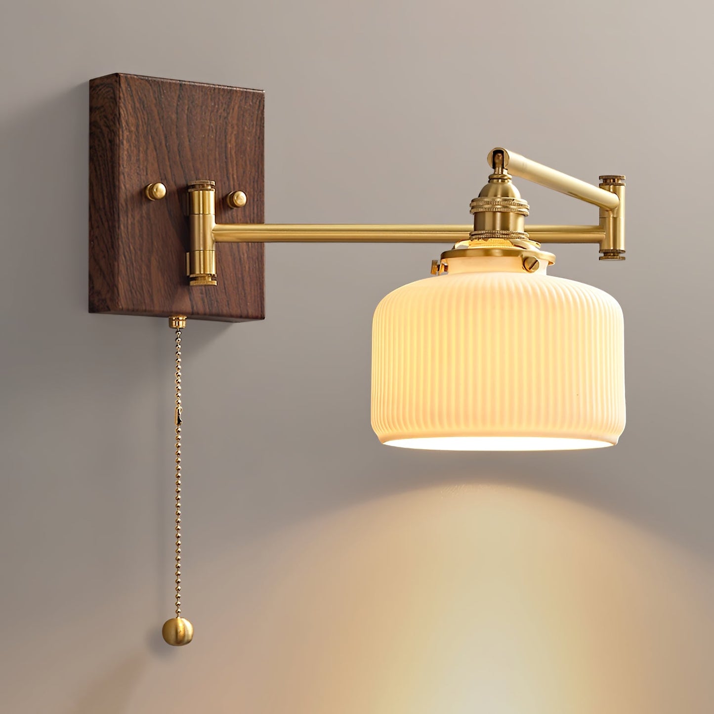 Keramische Wandlamp Geometrisch Design – 5 Modellen Messing & Walnoot