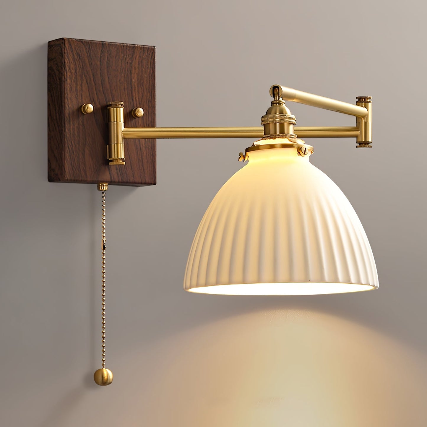Keramische Wandlamp Geometrisch Design – 5 Modellen Messing & Walnoot
