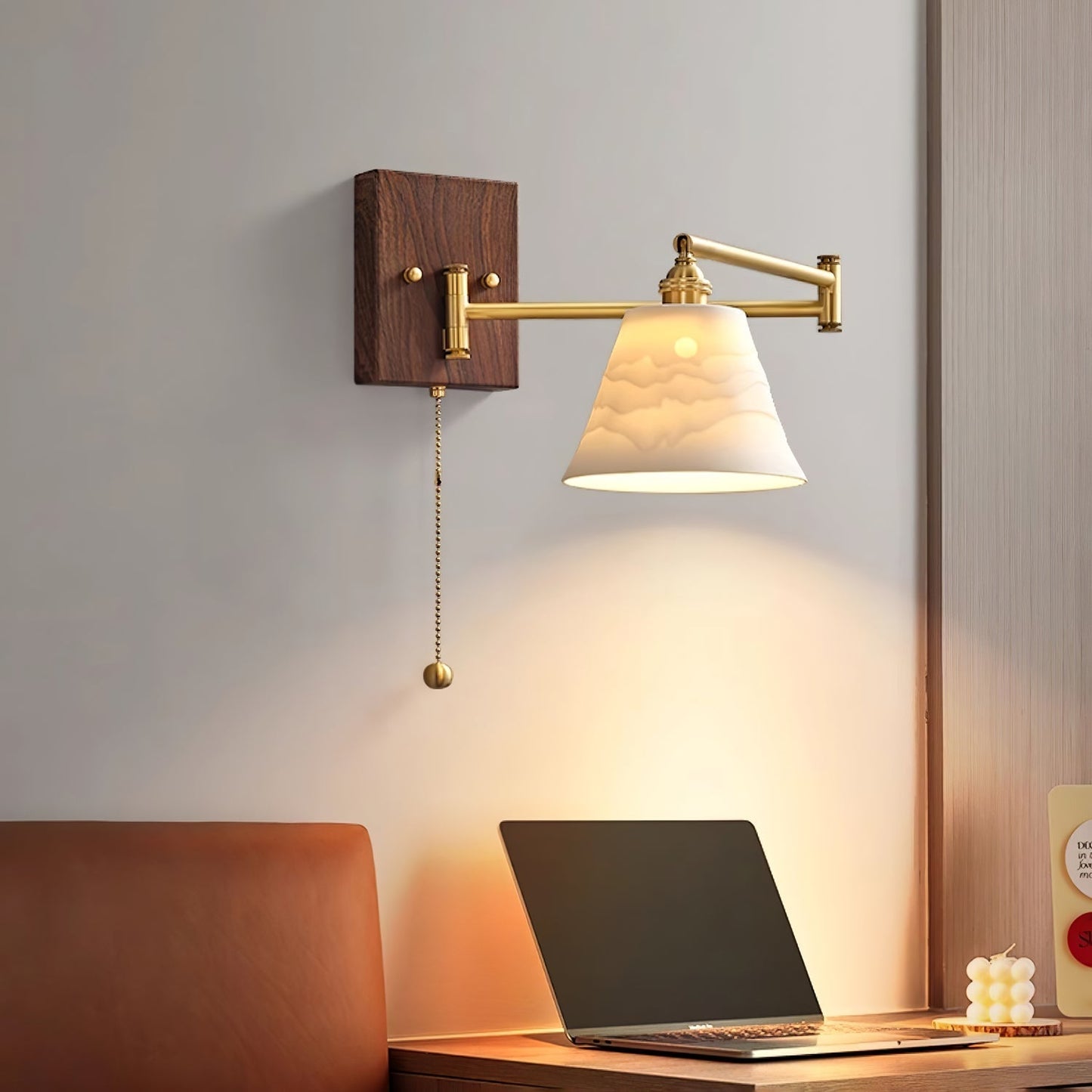 Keramische Wandlamp Geometrisch Design – 5 Modellen Messing & Walnoot
