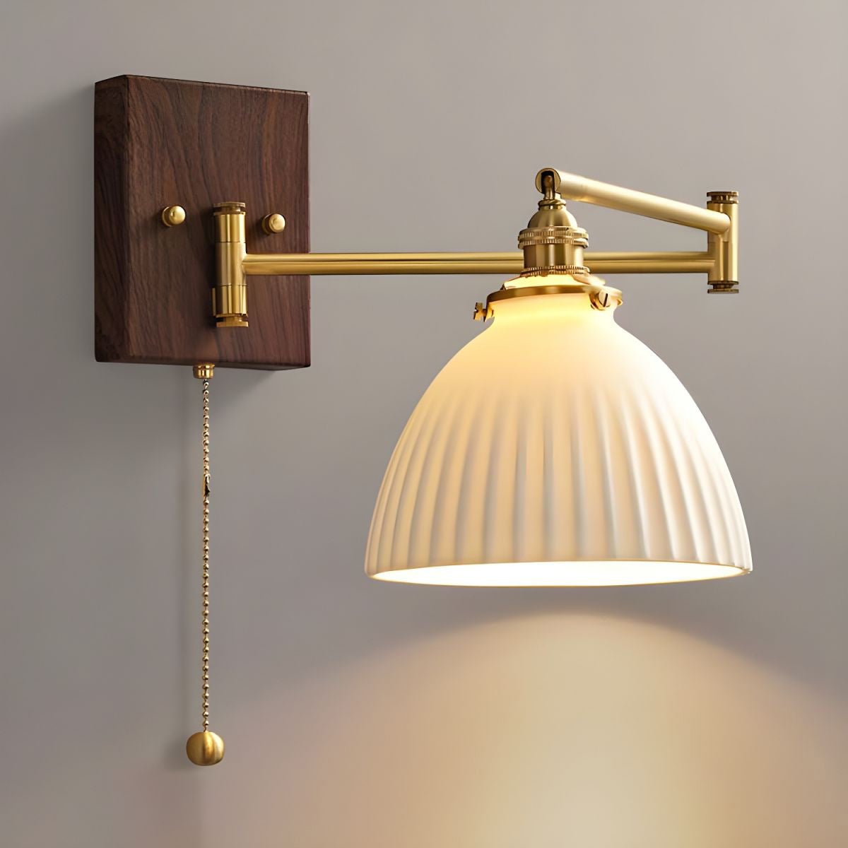 Keramische Wandlamp Geometrisch Design – 5 Modellen Messing & Walnoot