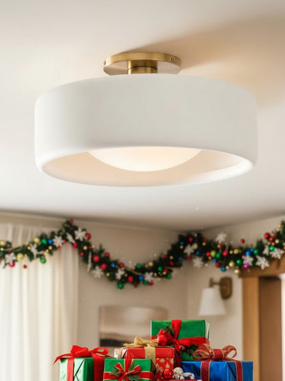 Porseleinen Plafondlamp met Strakke Montage – Moderne Lage Profiellamp Keramiek Opbouwverlichting