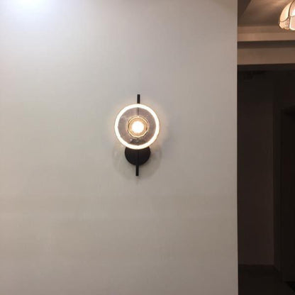 Wandlamp Glas Rond Scandinavisch LED 5W Zwart Goud 20cm Design