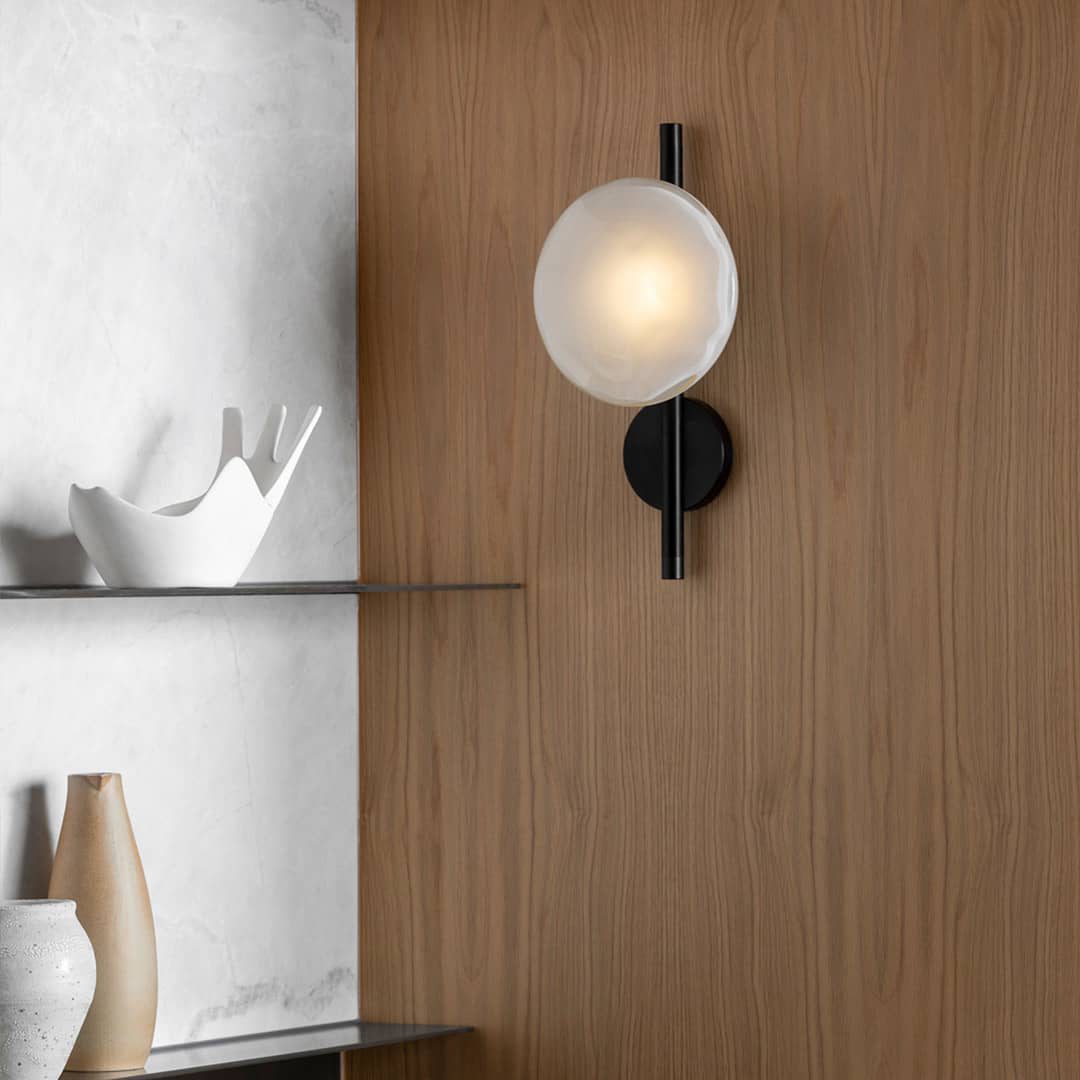 Wandlamp Glas Rond Scandinavisch LED 5W Zwart Goud 20cm Design