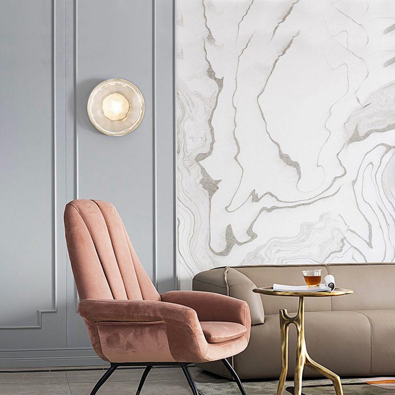 Wandlamp Glas Rond Scandinavisch LED 5W Zwart Goud 20cm Design