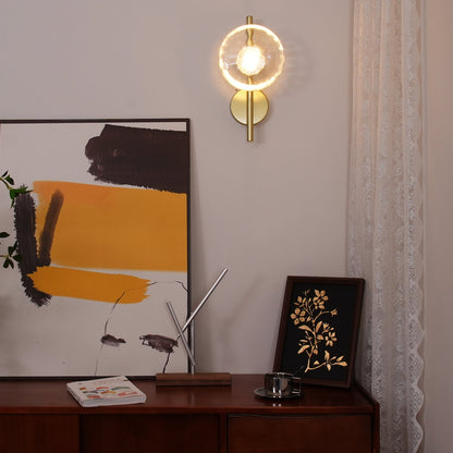 Wandlamp Glas Rond Scandinavisch LED 5W Zwart Goud 20cm Design