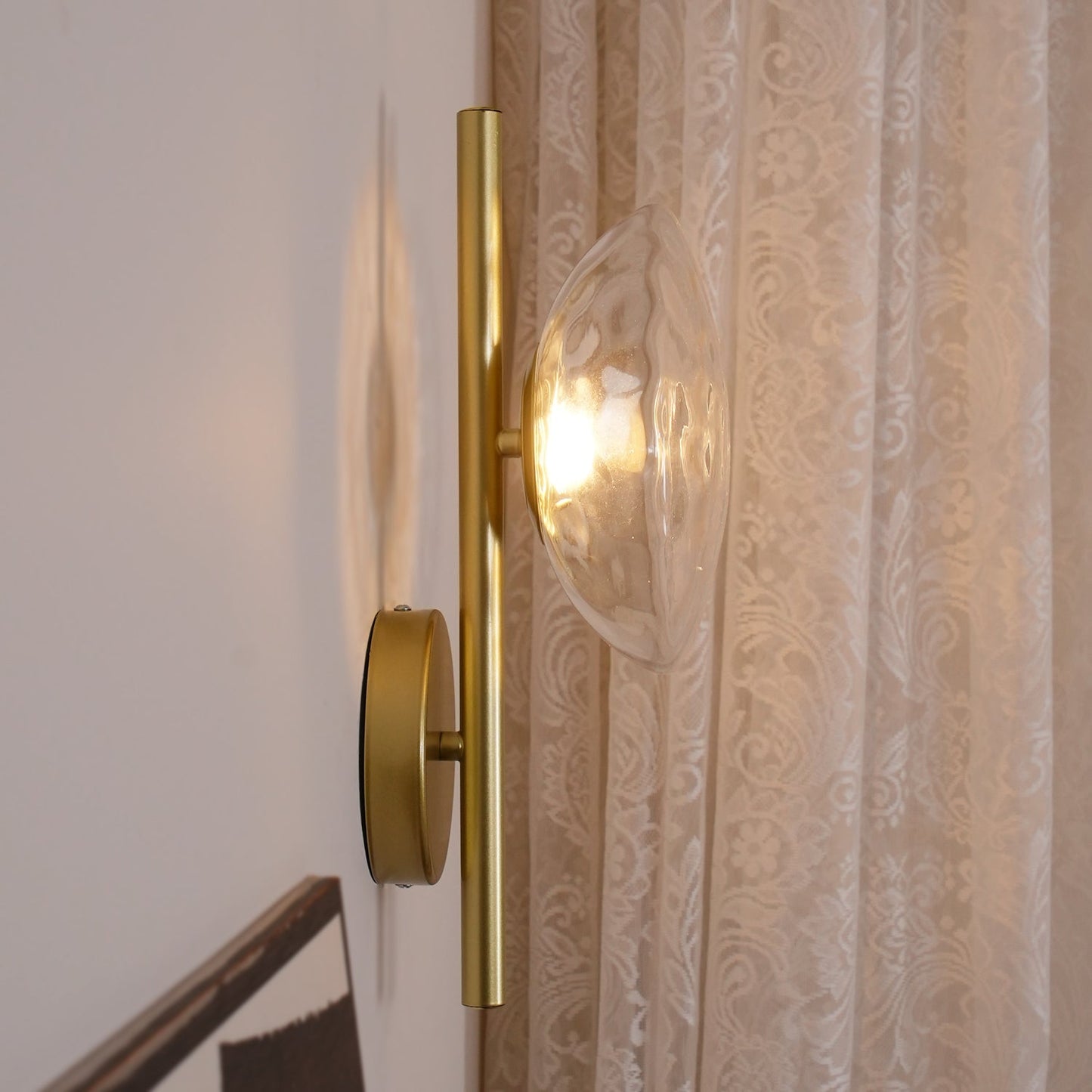 Wandlamp Glas Rond Scandinavisch LED 5W Zwart Goud 20cm Design