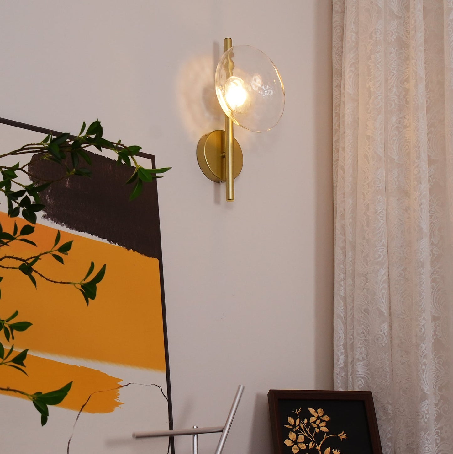 Wandlamp Glas Rond Scandinavisch LED 5W Zwart Goud 20cm Design