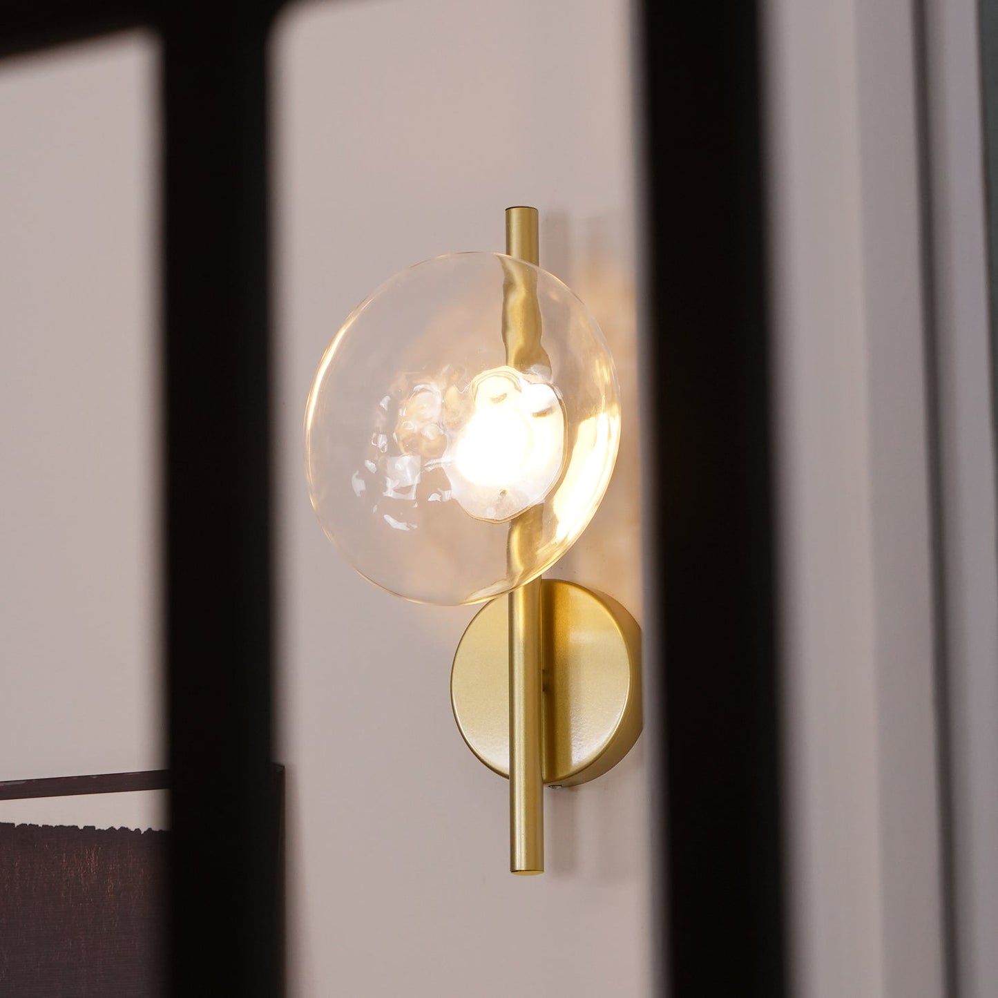 Wandlamp Glas Rond Scandinavisch LED 5W Zwart Goud 20cm Design