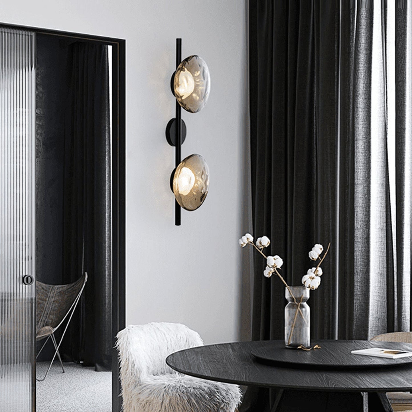 Wandlamp Glas Rond Scandinavisch LED 5W Zwart Goud 20cm Design
