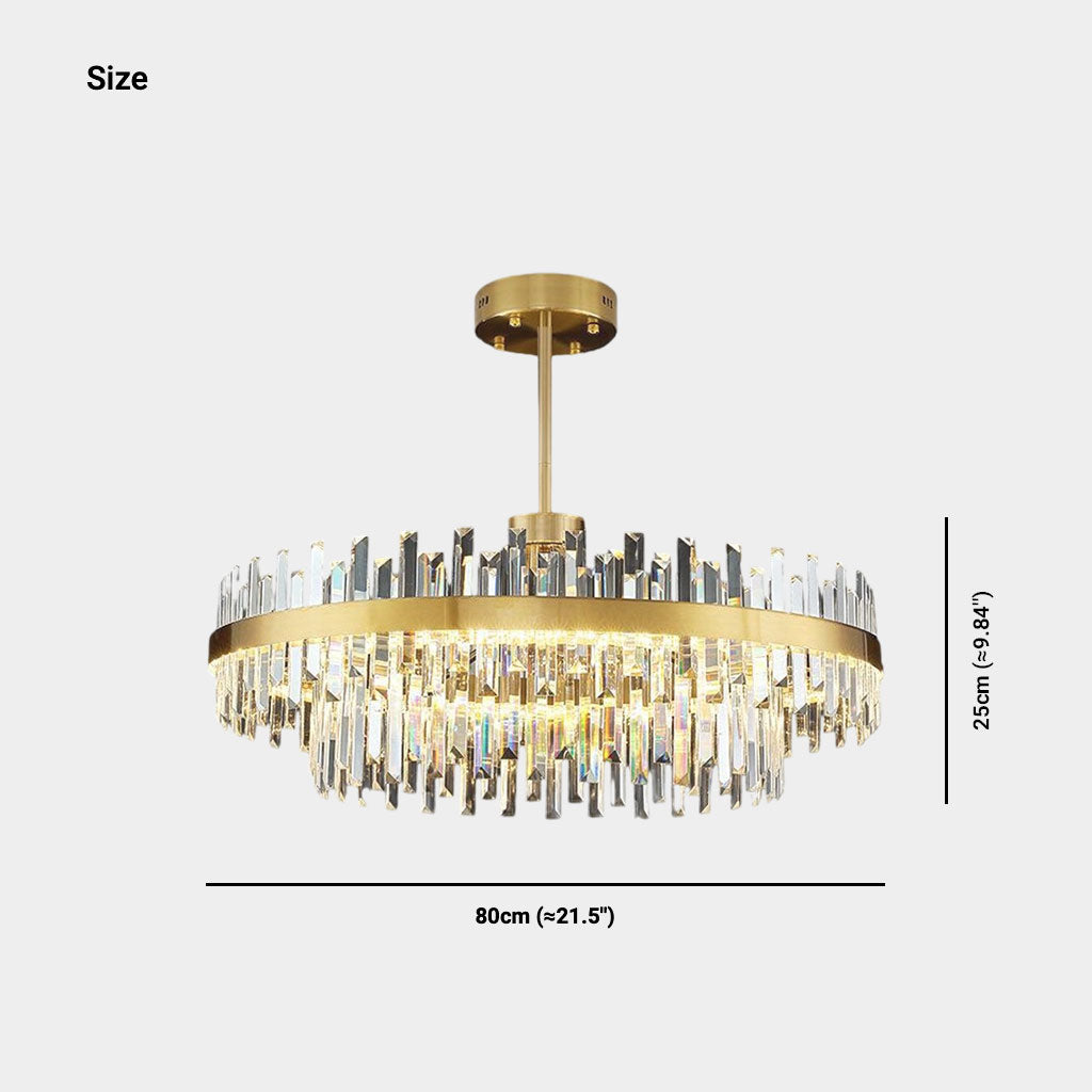 Kristallen Kroonluchter Goud Rond Ovaal LED 60 80 100cm