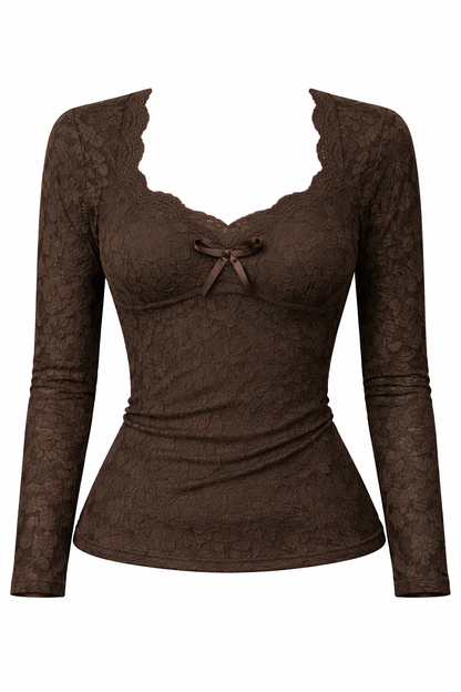 Charlotte | Romantische Kanten Blouse Dames met Lange Mouwen 8