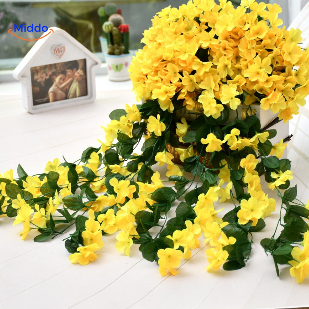 Kunst orchidee hangplant met hangende bloemen voor wanddecoratie, interieur en bruiloften