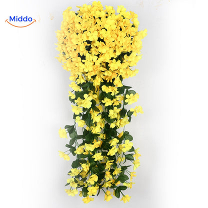 Kunst orchidee hangplant met hangende bloemen voor wanddecoratie, interieur en bruiloften